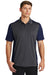 Sport-Tek ST652 Mens Sport-Wick Moisture Wicking Short Sleeve Polo Shirt Iron Grey/True Navy Blue Model Front