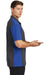 Sport-Tek ST652 Mens Sport-Wick Moisture Wicking Short Sleeve Polo Shirt Iron Grey/True Royal Blue Model Side