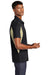 Sport-Tek ST655/TST655 Mens Sport-Wick Moisture Wicking Short Sleeve Polo Shirt Black/Vegas Gold Model Side