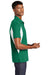 Sport-Tek ST655/TST655 Mens Sport-Wick Moisture Wicking Short Sleeve Polo Shirt Kelly Green/White Model Side