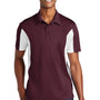 Sport-Tek Mens Sport-Wick Moisture Wicking Short Sleeve Polo Shirt - Maroon/White