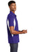 Sport-Tek ST655/TST655 Mens Sport-Wick Moisture Wicking Short Sleeve Polo Shirt Purple/White Model Side