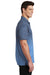 Sport-Tek ST671 Mens Ombre Heather Moisture Wicking Short Sleeve Polo Shirt Carolina Blue/True Navy Blue Model Side