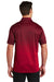 Sport-Tek ST671 Mens Ombre Heather Moisture Wicking Short Sleeve Polo Shirt Deep Red/Black Model Back