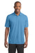 Sport-Tek ST680 Mens Micro-Mesh Moisture Wicking Short Sleeve Polo Shirt Carolina Blue Model Front