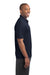 Sport-Tek ST680 Mens Micro-Mesh Moisture Wicking Short Sleeve Polo Shirt True Navy Blue Model Side