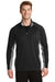 Sport-Tek ST854 Mens Sport-Wick Moisture Wicking 1/4 Zip Sweatshirt Black/Heather Charcoal Grey Model Front