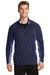 Sport-Tek ST854 Mens Sport-Wick Moisture Wicking 1/4 Zip Sweatshirt True Navy Blue/Heather True Navy Blue Model Front