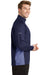 Sport-Tek ST854 Mens Sport-Wick Moisture Wicking 1/4 Zip Sweatshirt True Navy Blue/Heather True Navy Blue Model Side