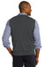 Port Authority SW286 Mens V-Neck Sweater Vest Heather Charcoal Grey Model Back