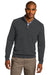 Port Authority SW290 Mens Long Sleeve 1/4 Zip Sweater Heather Charcoal Grey Model Front