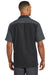 Red Kap SY20 Mens Crew Moisture Wicking Short Sleeve Button Down Shirt w/ Double Pockets Black/Charcoal Grey Model Back