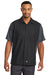 Red Kap SY20 Mens Crew Moisture Wicking Short Sleeve Button Down Shirt w/ Double Pockets Black/Charcoal Grey Model Front