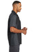 Red Kap SY20 Mens Crew Moisture Wicking Short Sleeve Button Down Shirt w/ Double Pockets Black/Charcoal Grey Model Side