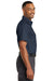 Red Kap SY60 Mens Moisture Wicking Short Sleeve Button Down Shirt w/ Double Pockets Navy Blue Model Side