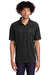 Sport-Tek T474 Mens Dri-Mesh Moisture Wicking Short Sleeve Polo Shirt Black Model Front