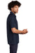 Sport-Tek T474 Mens Dri-Mesh Moisture Wicking Short Sleeve Polo Shirt Navy Blue Model Side