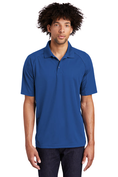 Sport-Tek T474 Mens Dri-Mesh Moisture Wicking Short Sleeve Polo Shirt Royal Blue Model Front