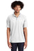 Sport-Tek T474 Mens Dri-Mesh Moisture Wicking Short Sleeve Polo Shirt White Model Front