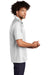 Sport-Tek T474 Mens Dri-Mesh Moisture Wicking Short Sleeve Polo Shirt White Model Side