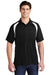 Sport-Tek T476 Mens Dry Zone Moisture Wicking Short Sleeve Polo Shirt Black/White Model Front