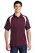 Sport-Tek T476 Mens Dry Zone Moisture Wicking Short Sleeve Polo Shirt Maroon/White Model Front