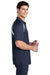 Sport-Tek T476 Mens Dry Zone Moisture Wicking Short Sleeve Polo Shirt True Navy Blue/White Model Side