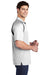 Sport-Tek T476 Mens Dry Zone Moisture Wicking Short Sleeve Polo Shirt White/Black Model Side