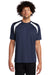 Sport-Tek T478 Mens Dry Zone Moisture Wicking Short Sleeve Crewneck T-Shirt True Navy Blue/White Model Front