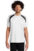 Sport-Tek T478 Mens Dry Zone Moisture Wicking Short Sleeve Crewneck T-Shirt White/Black Model Front