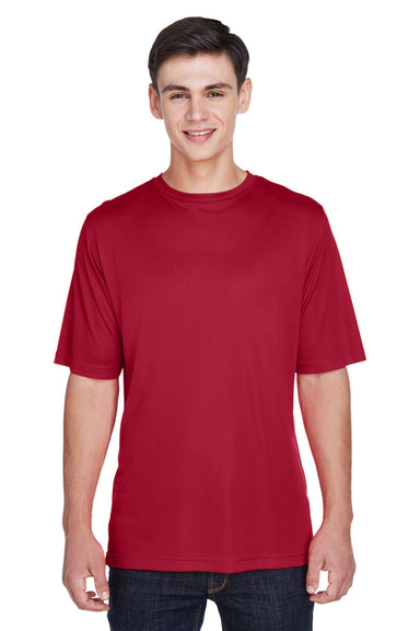 Team 365 TT11 Mens Zone Performance Moisture Wicking Short Sleeve Crewneck T-Shirt Scarlet Red Model Front