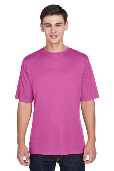 Team 365 TT11 Mens Zone Performance Moisture Wicking Short Sleeve Crewneck T-Shirt Charity Pink Model Front