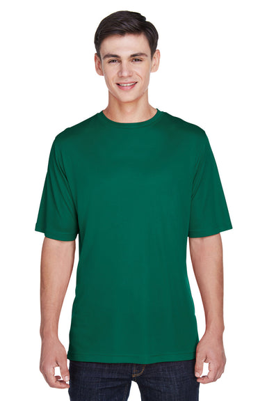 Team 365 TT11 Mens Zone Performance Moisture Wicking Short Sleeve Crewneck T-Shirt Forest Green Model Front