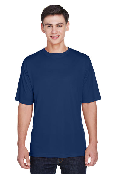 Team 365 TT11 Mens Zone Performance Moisture Wicking Short Sleeve Crewneck T-Shirt Dark Navy Blue Model Front