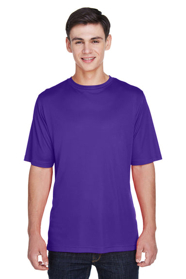 Team 365 TT11 Mens Zone Performance Moisture Wicking Short Sleeve Crewneck T-Shirt Purple Model Front