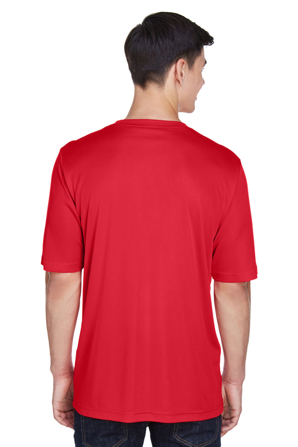 Team 365 TT11 Mens Zone Performance Moisture Wicking Short Sleeve Crewneck T-Shirt Red Model Back