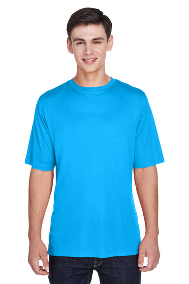 Team 365 TT11 Mens Zone Performance Moisture Wicking Short Sleeve Crewneck T-Shirt Electric Blue Model Front