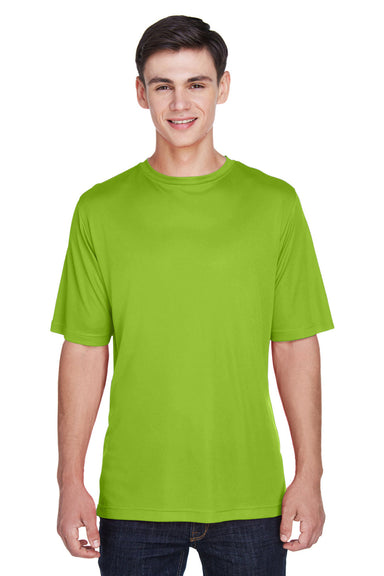 Team 365 TT11 Mens Zone Performance Moisture Wicking Short Sleeve Crewneck T-Shirt Acid Green Model Front