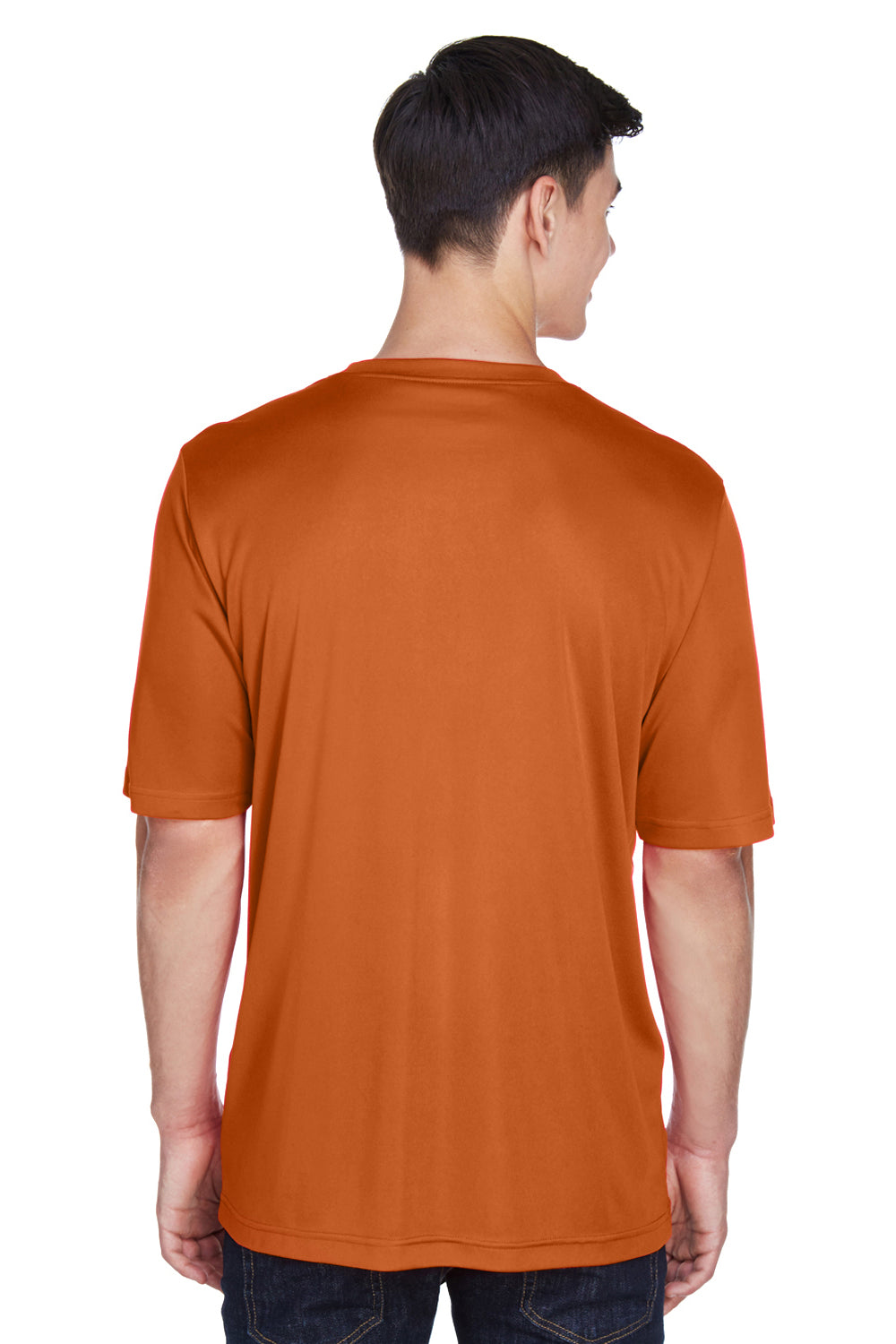 Team 365 TT11 Mens Zone Performance Moisture Wicking Short Sleeve Crewneck T-Shirt Burnt Orange Model Back