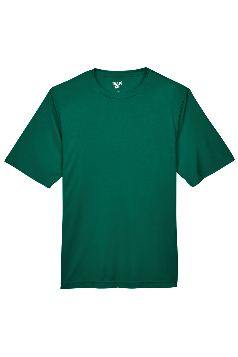 Team 365 TT11 Mens Zone Performance Moisture Wicking Short Sleeve Crewneck T-Shirt Forest Green Flat Front