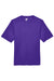 Team 365 TT11 Mens Zone Performance Moisture Wicking Short Sleeve Crewneck T-Shirt Purple Flat Front