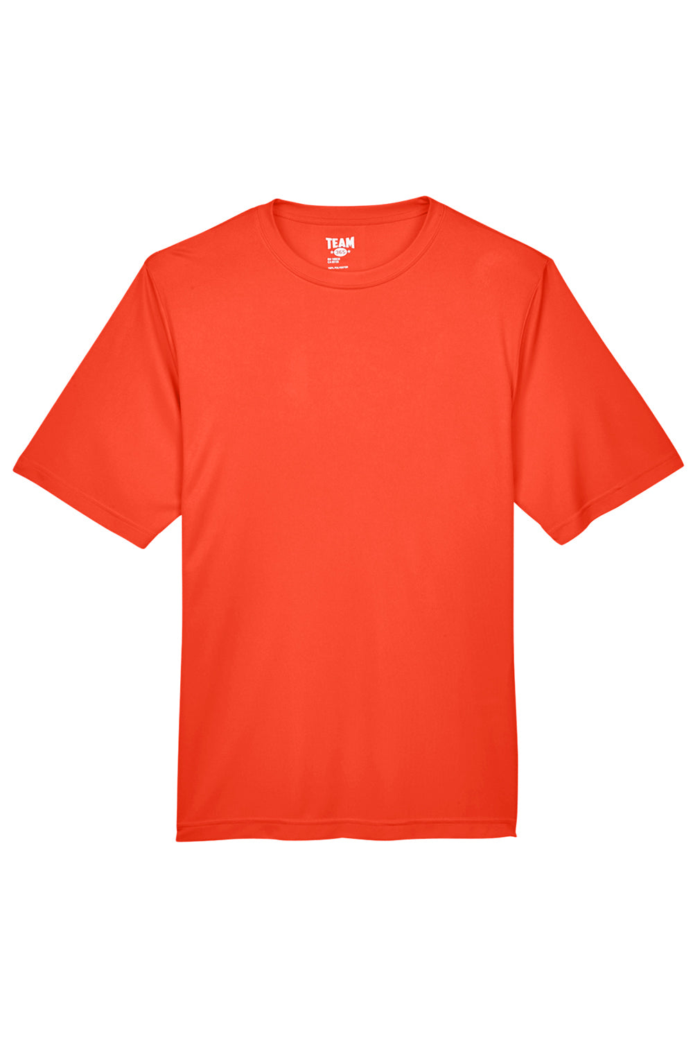 Team 365 TT11 Mens Zone Performance Moisture Wicking Short Sleeve Crewneck T-Shirt Orange Flat Front