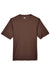 Team 365 TT11 Mens Zone Performance Moisture Wicking Short Sleeve Crewneck T-Shirt Dark Brown Flat Front