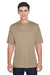 Team 365 TT11 Mens Zone Performance Moisture Wicking Short Sleeve Crewneck T-Shirt Desert Khaki Model Front