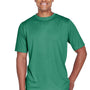 Team 365 Mens Sonic Performance Heather Moisture Wicking Short Sleeve Crewneck T-Shirt - Heather Forest Green