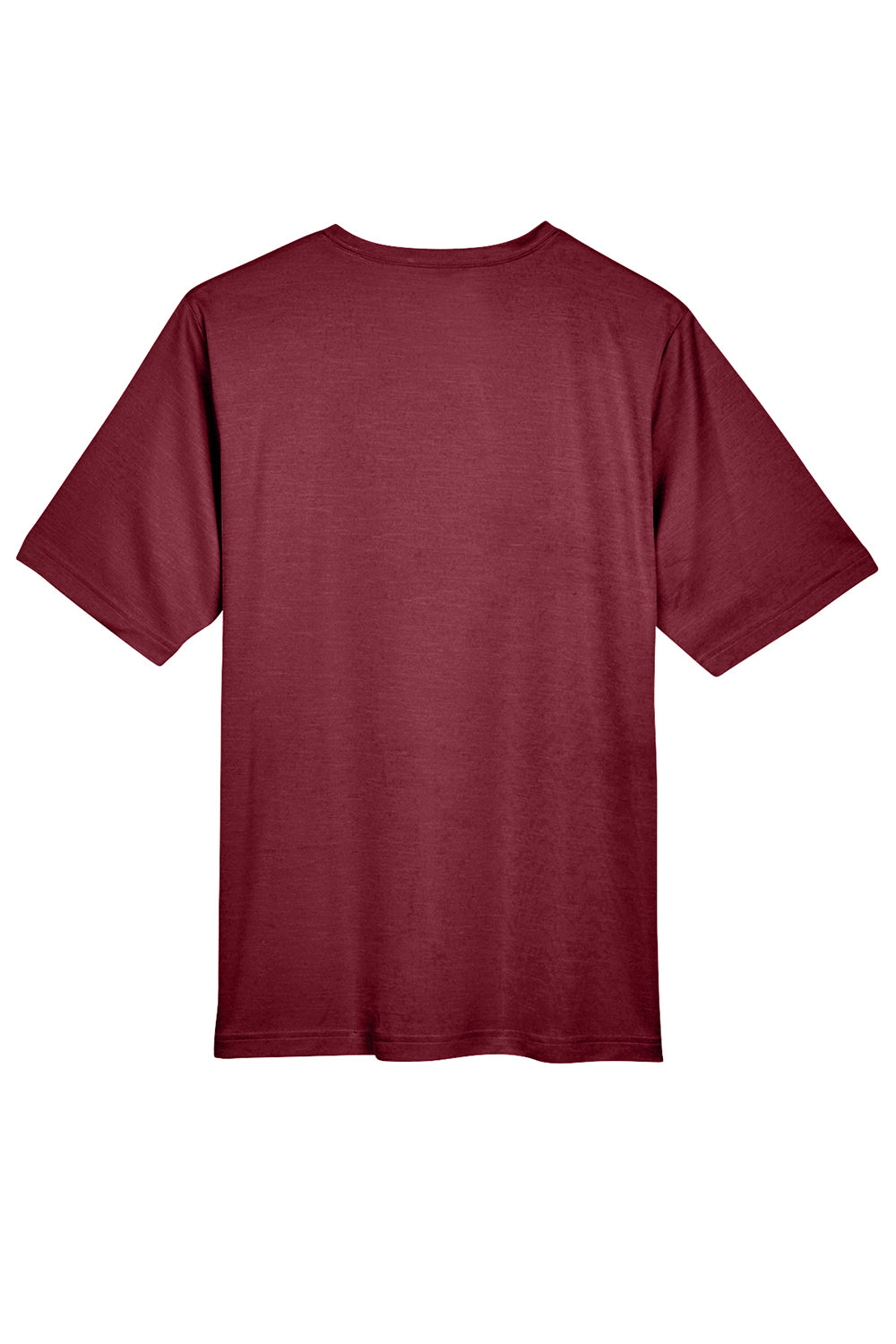 Team 365 TT11H Mens Sonic Performance Heather Moisture Wicking Short Sleeve Crewneck T-Shirt Heather Maroon Flat Back