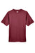 Team 365 TT11H Mens Sonic Performance Heather Moisture Wicking Short Sleeve Crewneck T-Shirt Heather Maroon Flat Front