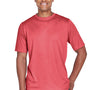 Team 365 Mens Sonic Performance Heather Moisture Wicking Short Sleeve Crewneck T-Shirt - Heather Red