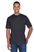 Team 365 TT11H Mens Sonic Performance Heather Moisture Wicking Short Sleeve Crewneck T-Shirt Heather Black Model Front