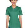 Team 365 Womens Sonic Performance Heather Moisture Wicking Short Sleeve V-Neck T-Shirt - Heather Forest Green